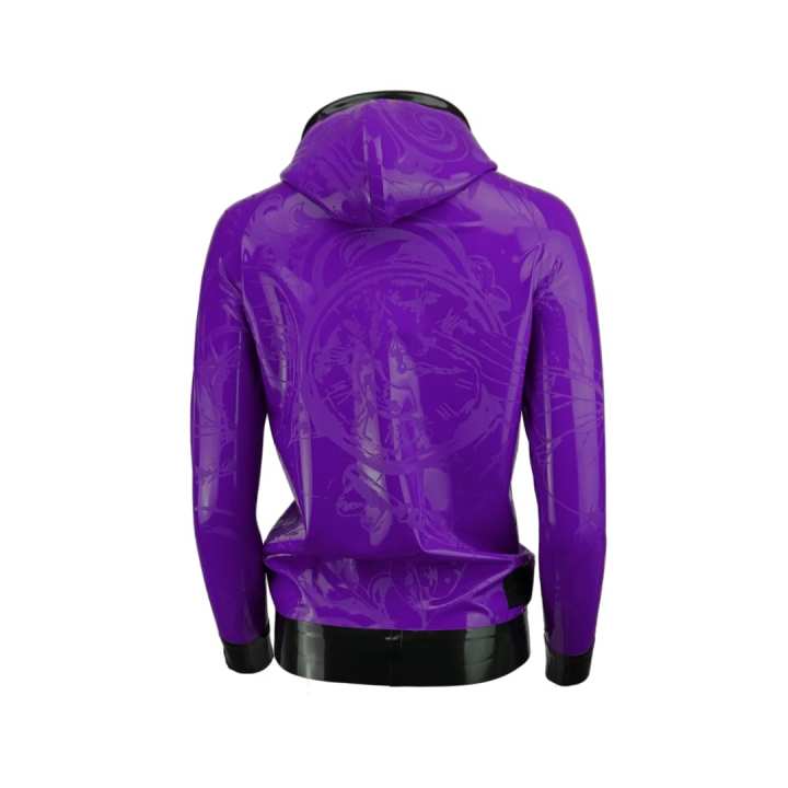 Hoodie STEAMPUNK ELEMENTS „LOOSE FIT“ Latex Laser Edition violet black